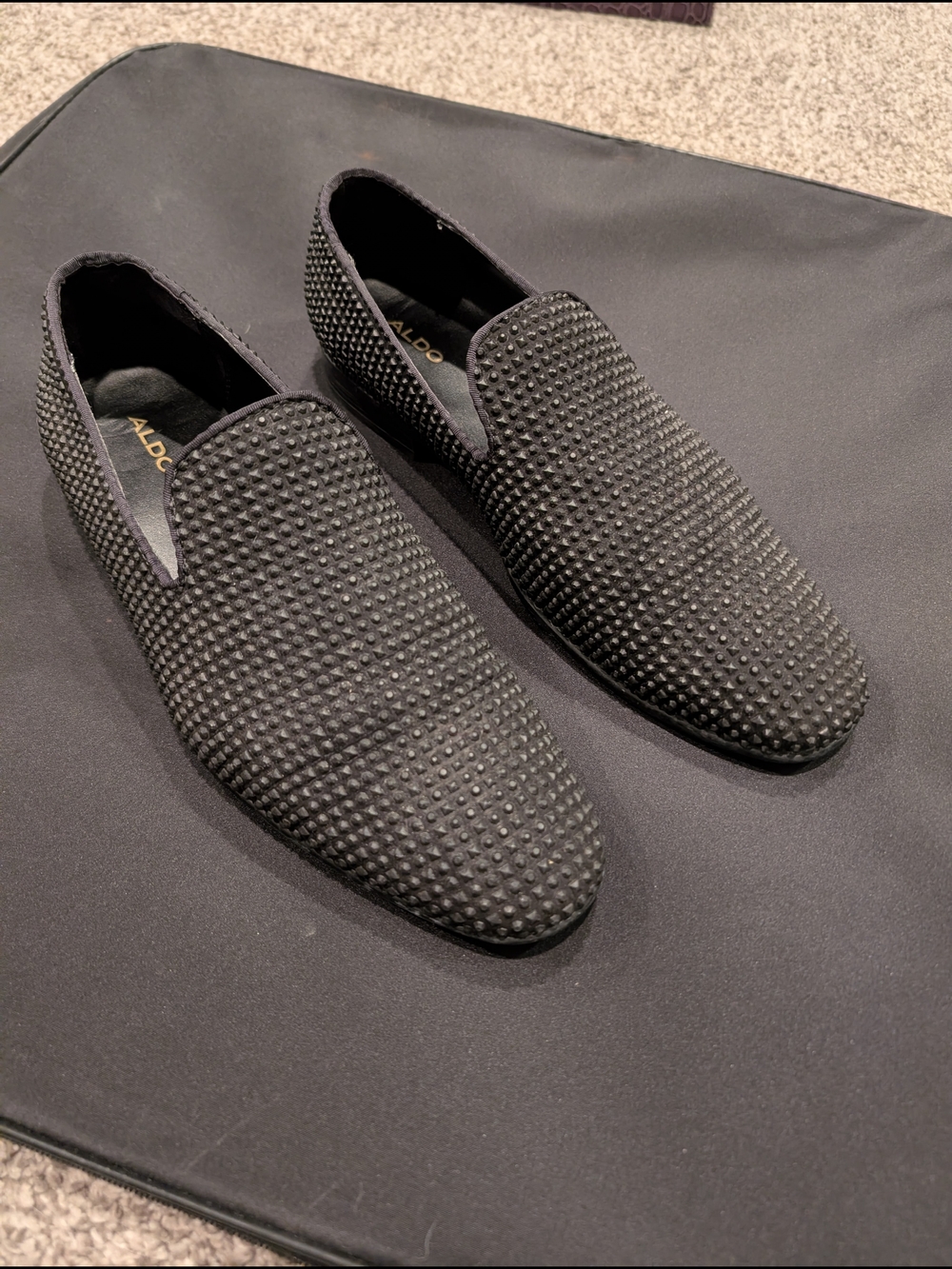 Aldo Men's Black Studded Slip-On Loafers